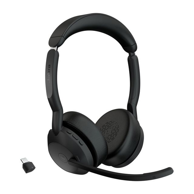 Jabra Evolve2 55 MS Stereo - Cuffie con microfono - on-ear - Bluetooth - senza …