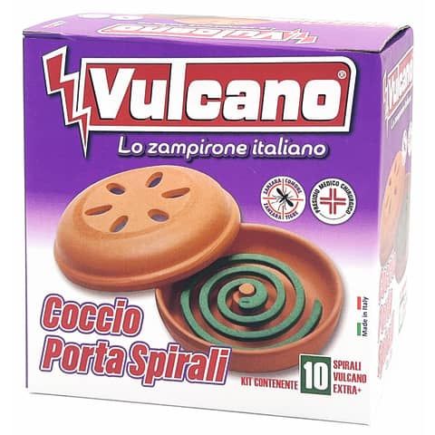 Insetticida zampirone per esterni Vulcano conf. 10 spirali + supporto in coccio…