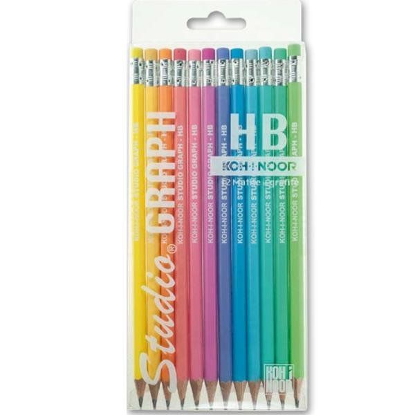 KOH-I-NOOR STUDIO GRAPH - Matita - grafite - HB - 2 mm - con gomma (pacchetto d…