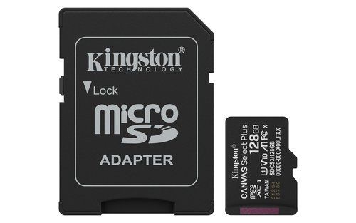 KINGSTON CANVAS SELECT PLUS 128GB microSDXC A1 / Video Class V10 / UHS-I U1 / C…
