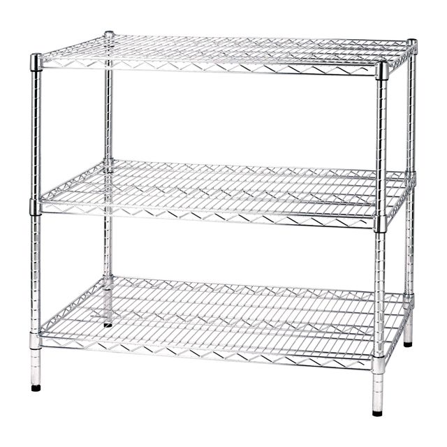 Kit scaffale Archimede - 3 ripiani - 60 x 90 x 90 cm - acciaio cromato - Serena…