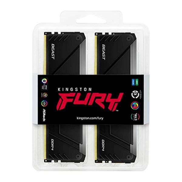 Kingston 128GB (4x32GB) DDR4 3200MTs CL16 FURY Beast RGB Black XMP