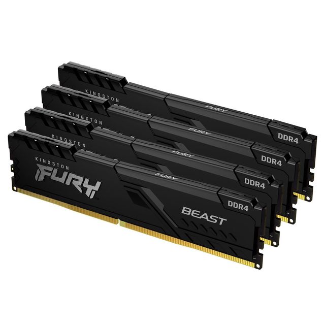 Kingston FURY Beast - DDR4 - kit - 64 GB: 4 x 16 GB - DIMM 288-PIN - 3600 MHz /…