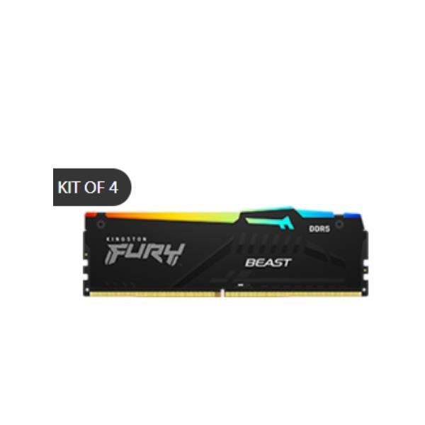 Kingston FURY Beast RGB - DDR5 - kit - 64 GB: 4 x 16 GB - DIMM 288-PIN - 5200 M…