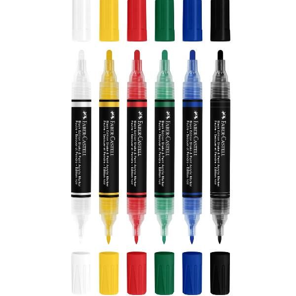 Astuccio 6 marcatori ShakePaint Black Edition colori assortiti basic Faber-Caste