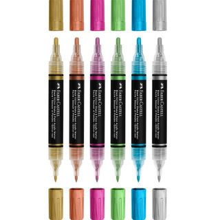 Astuccio 6 marcatori ShakePaint Black Edition colori assortiti metallic Faber-Ca
