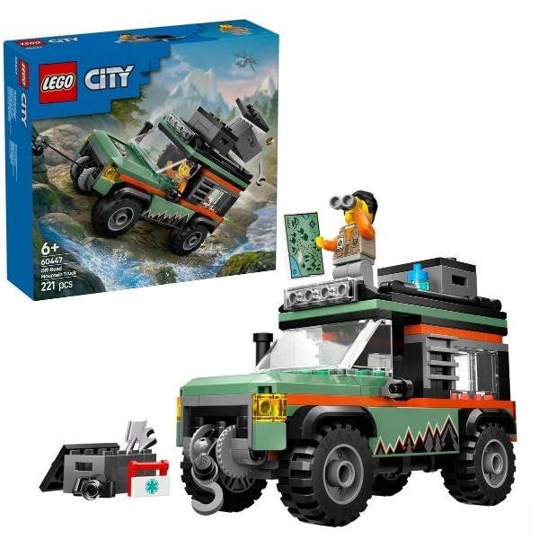LEGO CITY FUORISTRADA DI MONTAGNA 4X4 SET CON JEEP DA COSTRUIRE MINIFIGURA E AC…