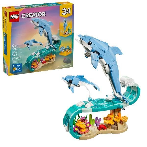 LEGO CREATOR ANIMALI MARINI MERAVIGLIOSI DELFINI CHE SI TRASFORMANO IN CAVALLUC…