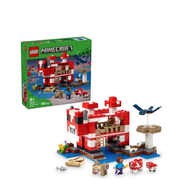 LEGO MINECRAFT LA CASA DEL MOOSHROOM DA COSTRUIRE CON PERSONAGGI ANIMALI GIOCAT…