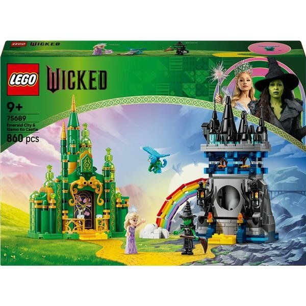 LEGO WICKED CITTA' DI SMERALDO E CASTELLO KIAMO KO CON 2 MINIBAMBOLINE SCIMMIA …