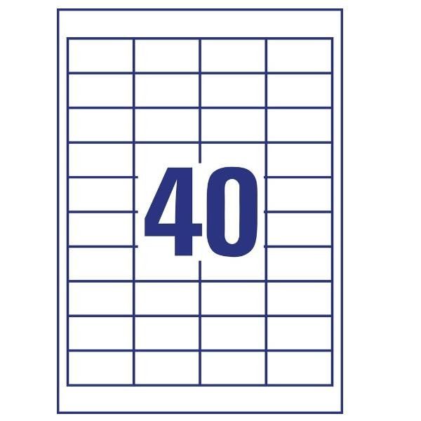 Avery - Bianco - 48.5 x 25.4 mm 4000 etichette (100 foglio(i) x 40) etichette m…
