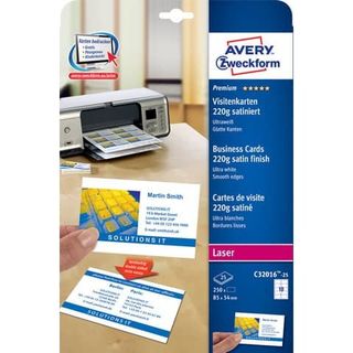 Avery Quick&Clean - Bianco - 220 g/m² - 25 pezzi 250) Biglietti da visita