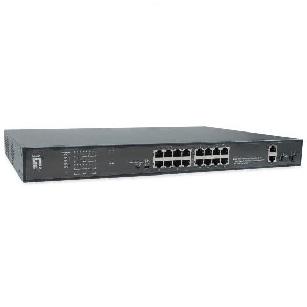 LEVELONE FGP-2031 - SWITCH 20-PORTE FAST ETHERNET POE 270W, 16x PoE, 2x Gigabit…