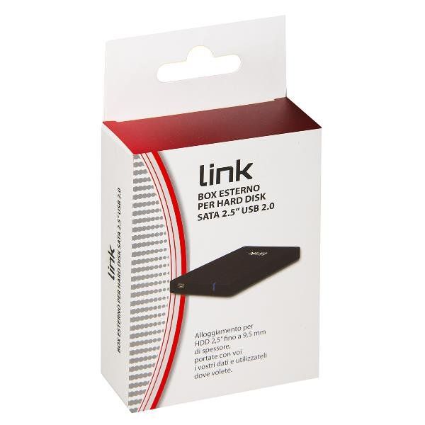 LINK BOX ESTERNO PER HDD SATA 2.5" FINO A 9.5 MM DI SPESSORE USB 2.0 ALLOGGIAME…