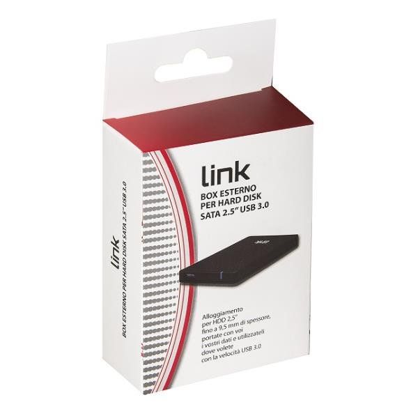 LINK LKLOD253 BOX VUOTO PER HDD FORMATO 2.5" SATA INTERFACCIA USB 3.0 COLORE NE…