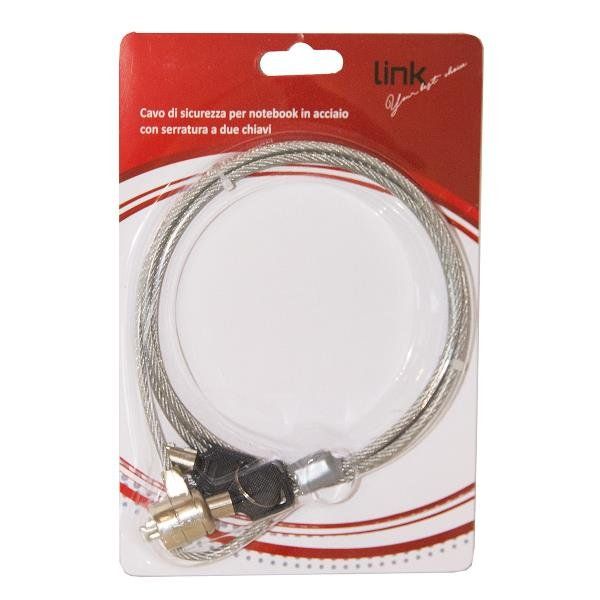 LUCCHETTO DI SICUREZZA PER NOTEBOOK 1,5MT CHIUSURA CON CHIAVE