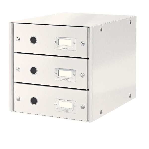 Leitz Click & Store - Cassettiera - 3 cassetti - per A4 - bianco