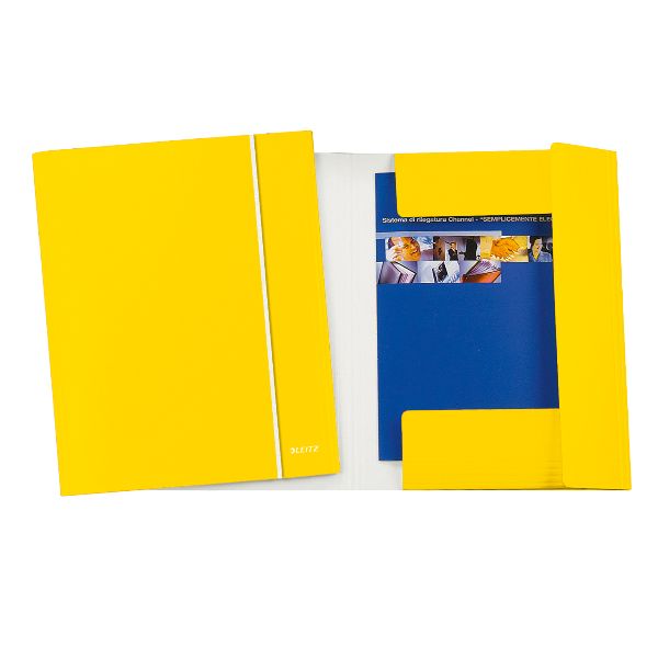 Leitz WOW - Cartelletta a 3 lembi - per A4 - capacità 250 fogli - giallo