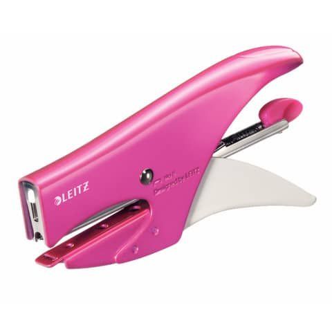 Leitz WOW 5547 - Graffatrice - 15 fogli / 1.5 mm - No.8, 6/4 - metallo - rosa m…