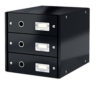 Leitz Click & Store - Cassettiera - 3 cassetti - per A4 - nero