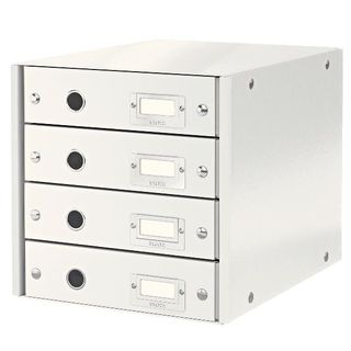 Leitz Click & Store - Cassettiera - 4 cassetti - per A4 - bianco