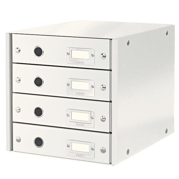 Leitz Click & Store - Cassettiera - 4 cassetti - per A4 - bianco