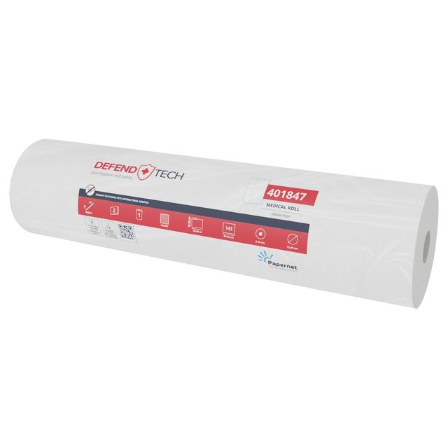 Lenzuolino Medico Defend Tech in rotolo 2 veli H59cmx50m bianco Papernet