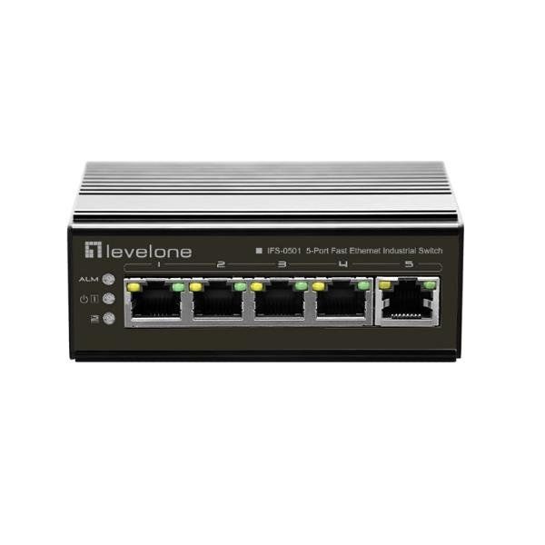 LevelOne IFS-0501 - Switch - 5 x 10/100 - desktop, montabile su rail DIN, monta…