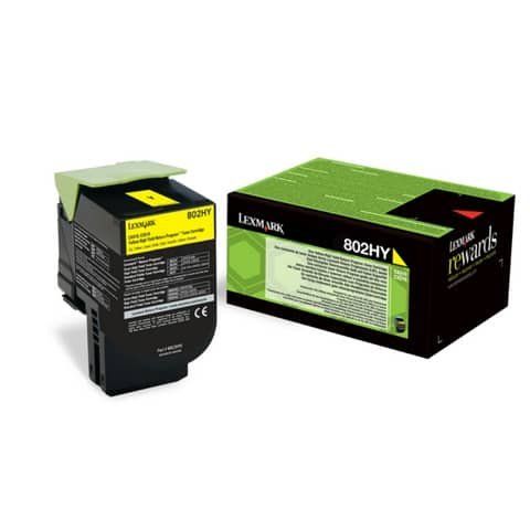 Lexmark 802HY - Alta resa - giallo - originale - cartuccia toner LCCP, LRP - pe…