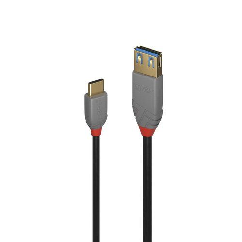 Lindy Black Line - Cavo USB - 24 pin USB-C (M) a USB Tipo A (F) - USB 3.1 Gen 2…