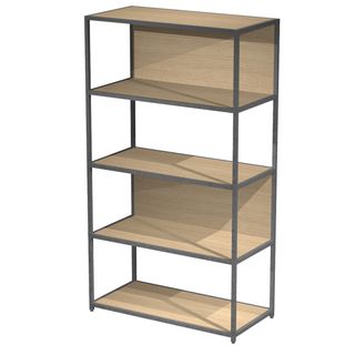 Libreria 5 ripiani Modular - 90 x 44 x 161 cm - struttura metal antracite - rov…