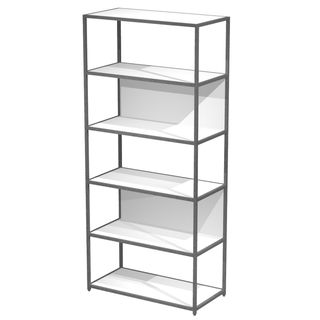Libreria 6 ripiani Modular - 90 x 44 x 200 cm - struttura metal antracite - bia…