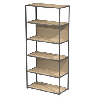 Libreria 6 ripiani Modular - 90 x 44 x 200 cm - struttura metal antracite - rov…