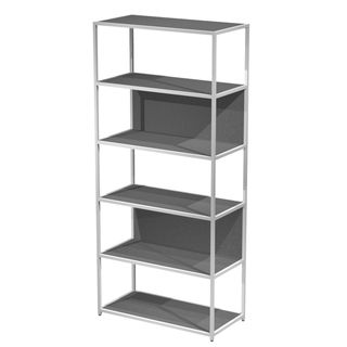 Libreria 6 ripiani Modular - 90 x 44 x 200 cm - struttura metal bianco - antrac…