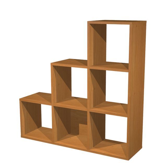 Libreria casellario Rainbow - 6 caselle a scalare - 104,1x29,2x103,9 cm - noce …