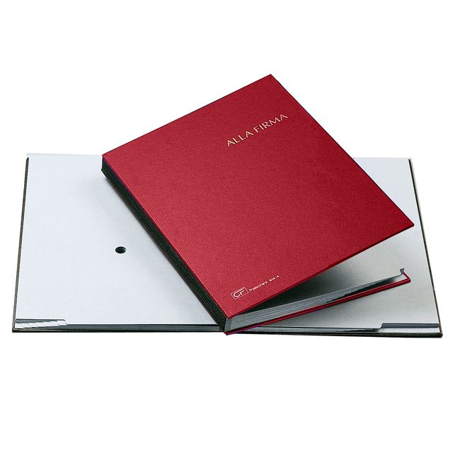 Libro firma Fraschini in carta-cartoncino con 14 scomparti 24x34 cm rosso - 614…