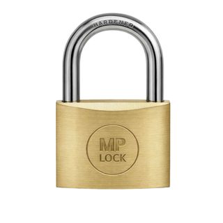 Lucchetto ad arco - ottone massiccio - 7,7 x 5 x 1,6 cm - oro - Metalplus