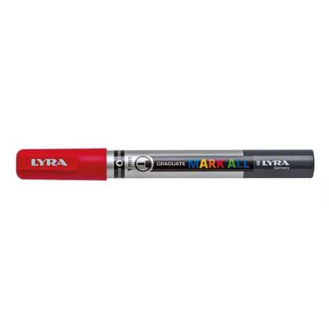 Lyra Graduate Mark All - Marcatore - permanente - rosso - 1 mm - sottile