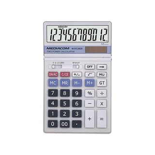 MEDIACOM DC2625 CALCOLATRICE DA TAVOLO 12 CIFRE ALIMENTAZIONE BATTERIA/SOLARE C…