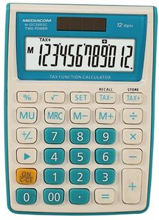 MEDIACOM DC2663C CALCOLATRICE DA TAVOLO 12 CIFRE ALIMENTAZIONE BATTERIA/SOLARE …