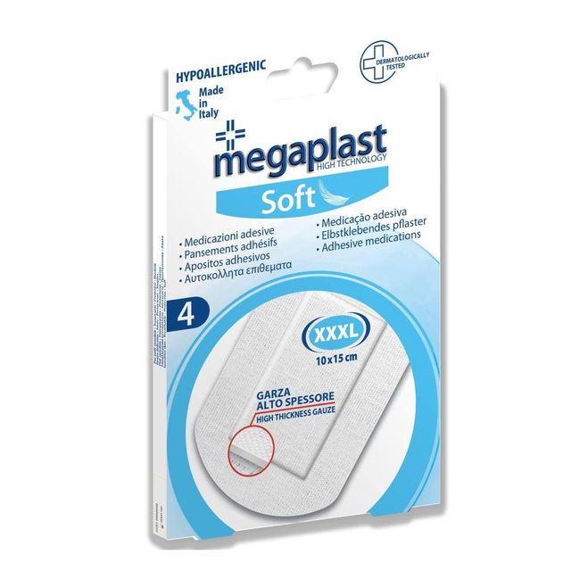 MEGAPLAST SOFT 4 CEROTTI TNT/BIANCO 10X15CM XXL 1PZ=(1PZ)