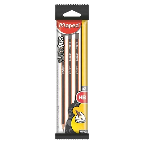 Maped Black'Peps Classic - Matita - grafite - HB (pacchetto di 3)