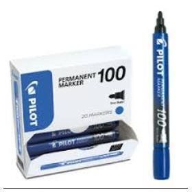 Marcatore Permanente Markers 100 - punta tonda 4,5 mm - blu - Pilot - conf. 15 …