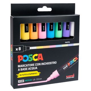 Marcatore Uni Posca PC5M - punta media 1,8-2,5 mm - colori assortiti pastel - U…
