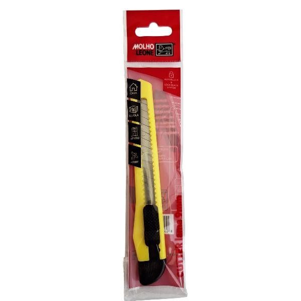 MOLHO LEONE CUTTER IN PLASTICA LAMA DA 18 mm PULSANTE BLOCCALAMA GIALLO CONF 24…