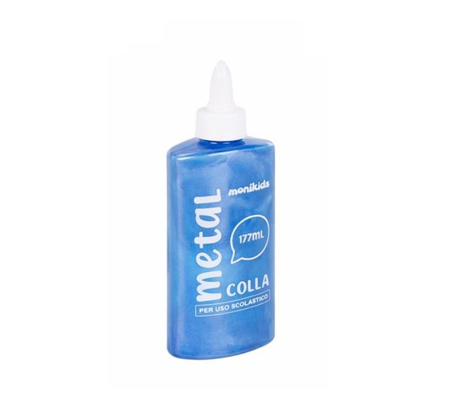 MONIKIDS CREATIVE - COLLA METAL BLU 177ml
