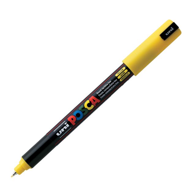 Marcatore a base d'acqua Uni Posca Pen PC1M - punta extra fine 0,7mm - giallo -…