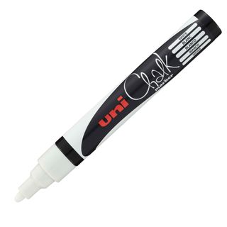 Marcatore a gesso liquido Uni Chalk Marker - punta tonda da 1,80 - 2,50 mm - bi…