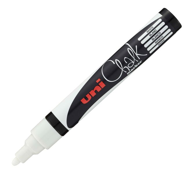 Marcatore a gesso liquido Uni Chalk Marker - punta tonda da 1,80 - 2,50 mm - bi…
