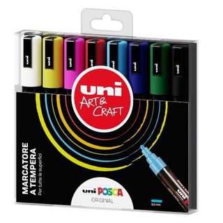 Marcatore a tempera inchiostro Uni Posca punta tonda - 1,8-2,5 mm colori assort…